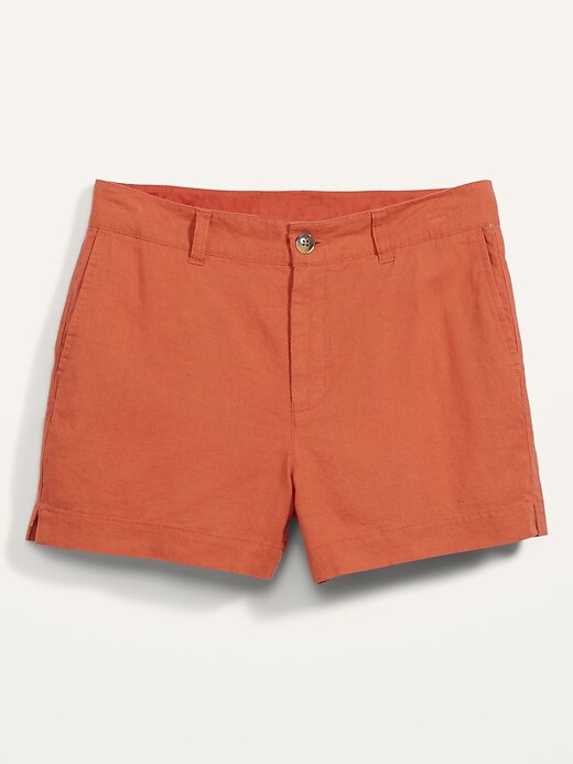Image number 4 showing, High-Waisted Linen-Blend Everyday Shorts for Women -- 5-inch inseam