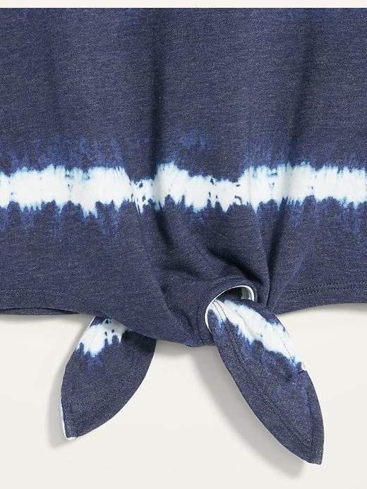 Image number 3 showing, Loose Tie-Hem Cropped Short-Sleeve Sweatshirt