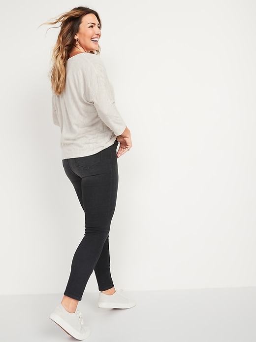 Image number 2 showing, Extra High-Waisted Rockstar 360° Stretch Super Skinny Black Jeans for Women