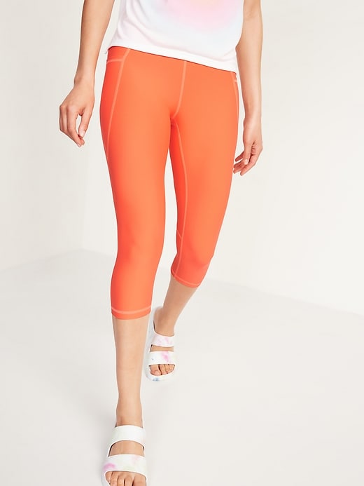 Image number 5 showing, High-Waisted PowerSoft Side-Pocket Crop Leggings for Women -- 16.5-inch inseam
