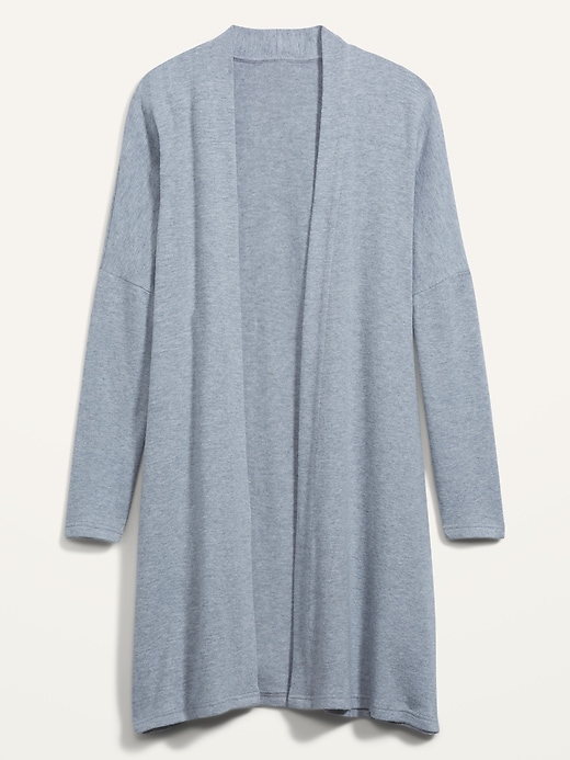 View large product image 1 of 3. Oversized Cozy-Knit Open-Front Lounge Robe