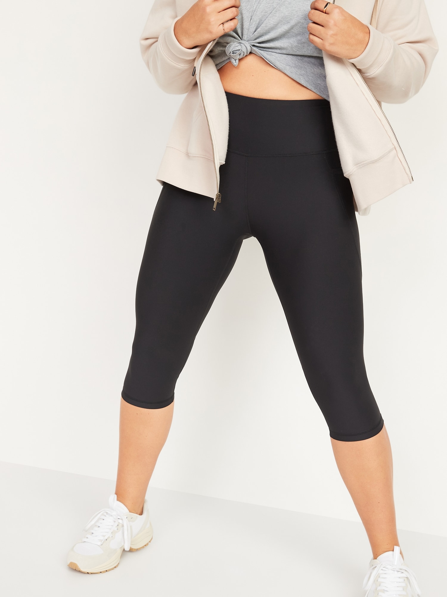 High-Waisted PowerSoft Side-Pocket Crop Leggings for Women -- 16.5-inch  inseam