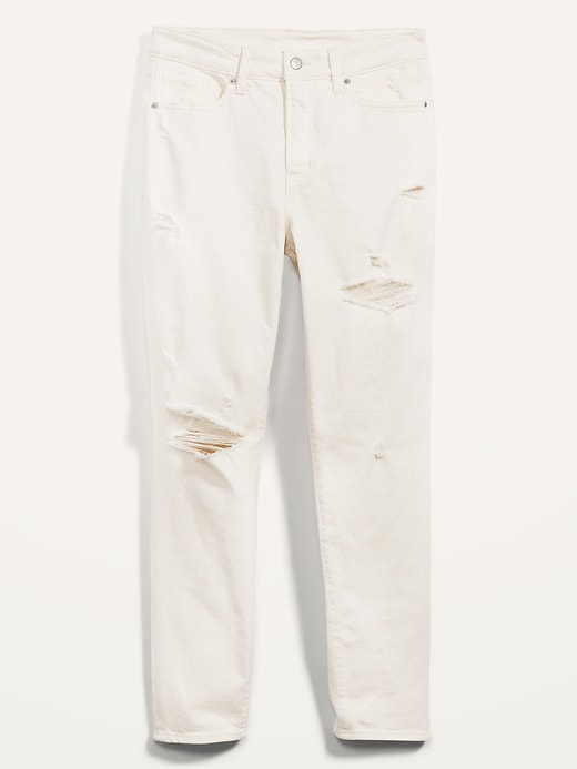 Image number 4 showing, High-Waisted O.G. Straight Ripped Ecru-Wash Jeans