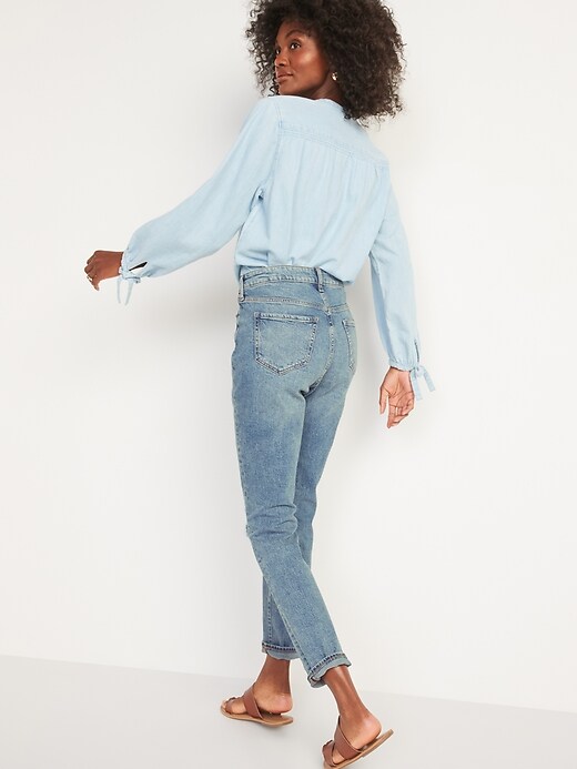 Image number 6 showing, Extra High-Waisted Pop Icon Skinny Button-Fly Ripped Jeans for Women