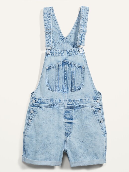 Image number 4 showing, Slouchy Straight Jean Short Overalls -- 3.5-inch inseam