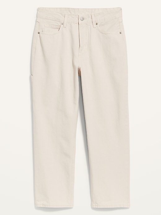 Image number 4 showing, High-Waisted Slouchy Straight Cropped Workwear Jeans