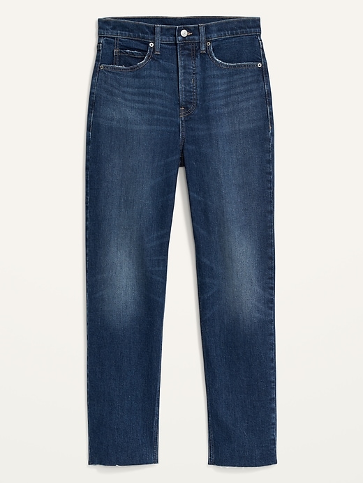Image number 4 showing, Extra High-Waisted Sky Hi Straight Button-Fly Cut-Off Jeans for Women