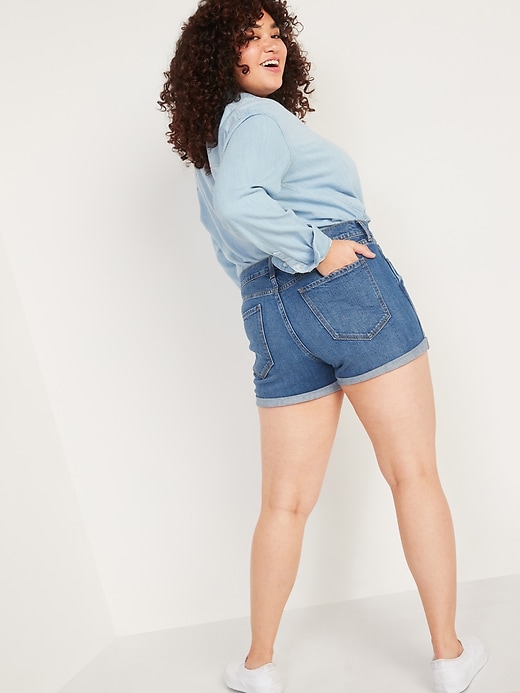 Image number 2 showing, Mid-Rise Boyfriend Jean Shorts for Women -- 3-inch inseam