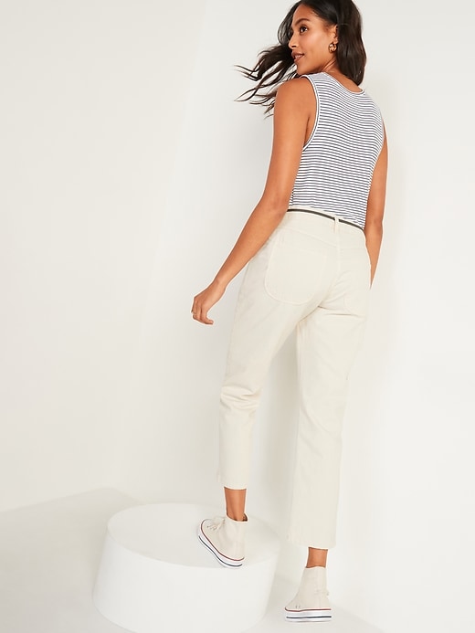 Image number 6 showing, High-Waisted Slouchy Straight Cropped Workwear Jeans