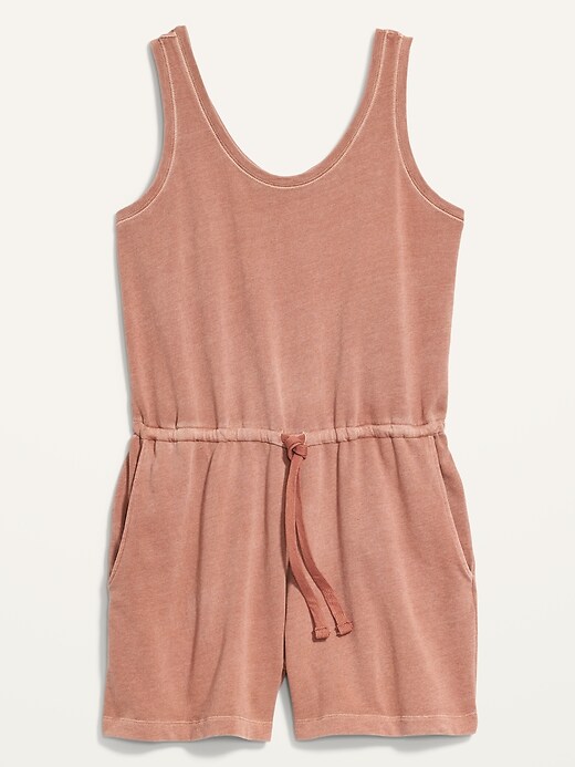 Image number 4 showing, Sleeveless Specially-Dyed French-Terry Romper -- 4-inch inseam