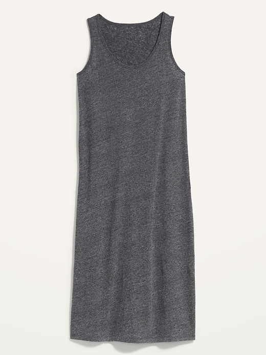 Image number 4 showing, Sleeveless Rib-Knit Linen-Blend Midi Shift Dress for Women