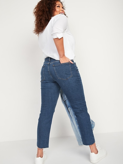 Mid-Rise Boyfriend Straight Cut-Off Jeans for Women | Old Navy