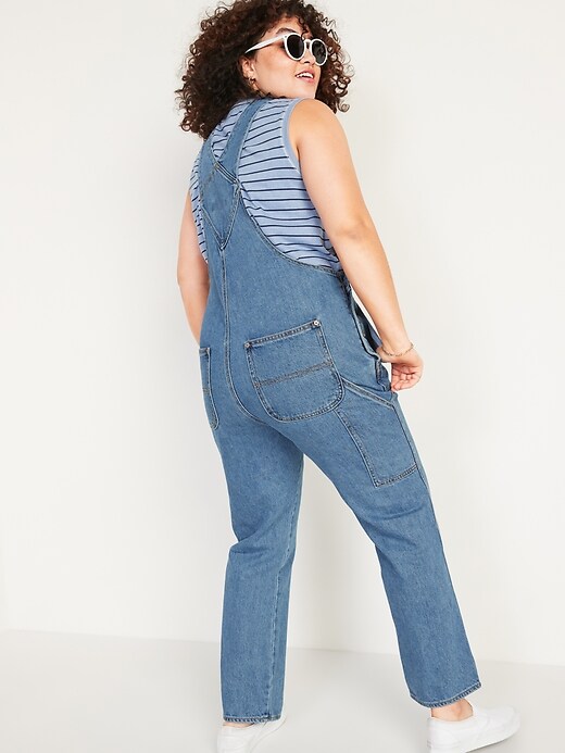 Image number 2 showing, Slouchy Straight Medium-Wash Workwear Jean Overalls