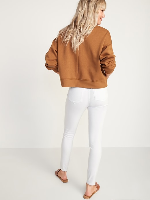 Image number 6 showing, Mid-Rise Super Skinny White Jeans