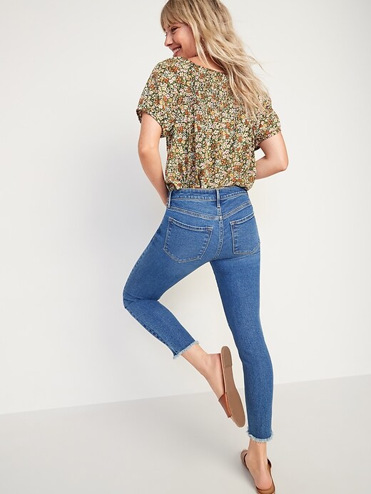 Image number 6 showing, Mid-Rise Rockstar Super Skinny Cut-Off Ankle Jeans for Women