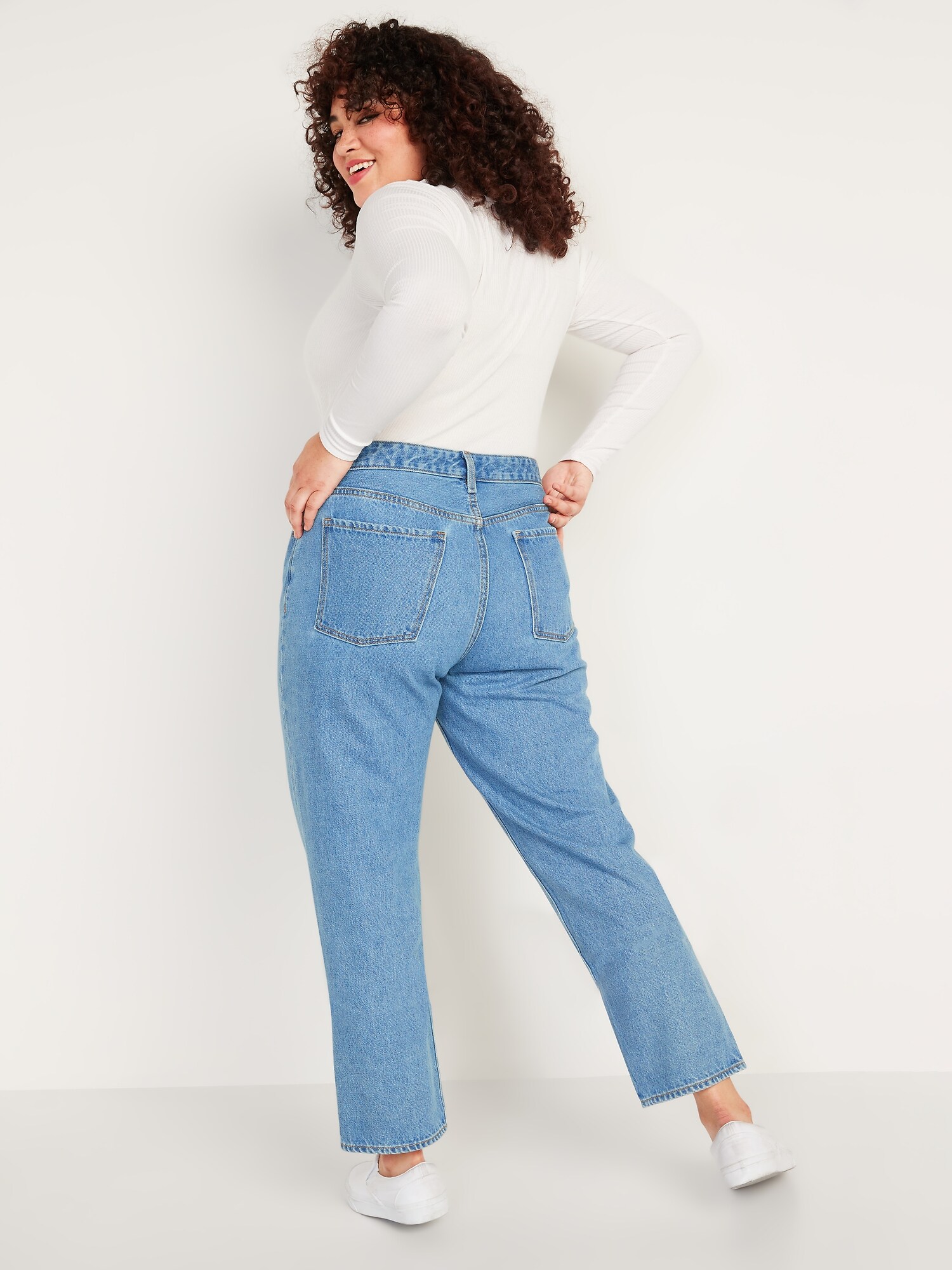 High-Waisted Slouchy Straight Cropped Jeans for Women | Old Navy