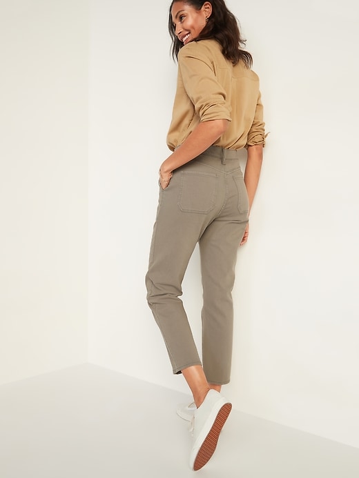 Image number 6 showing, Extra High-Waisted Sky-Hi Straight Pop-Color Utility Jeans for Women