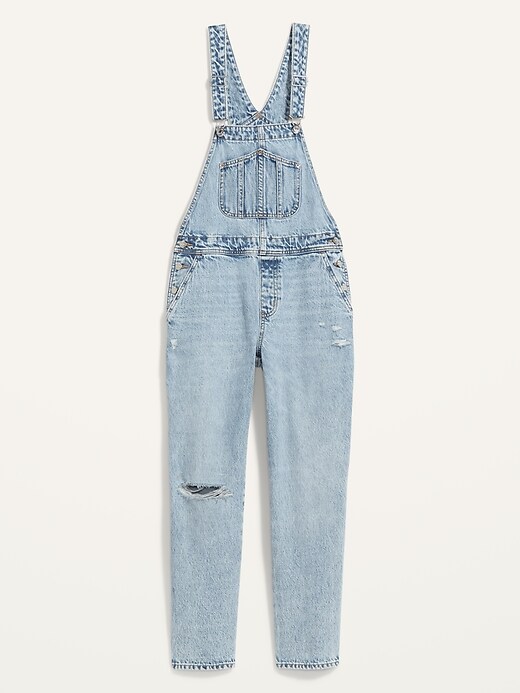 Image number 4 showing, Slouchy Straight Ripped Workwear Jean Overalls for Women