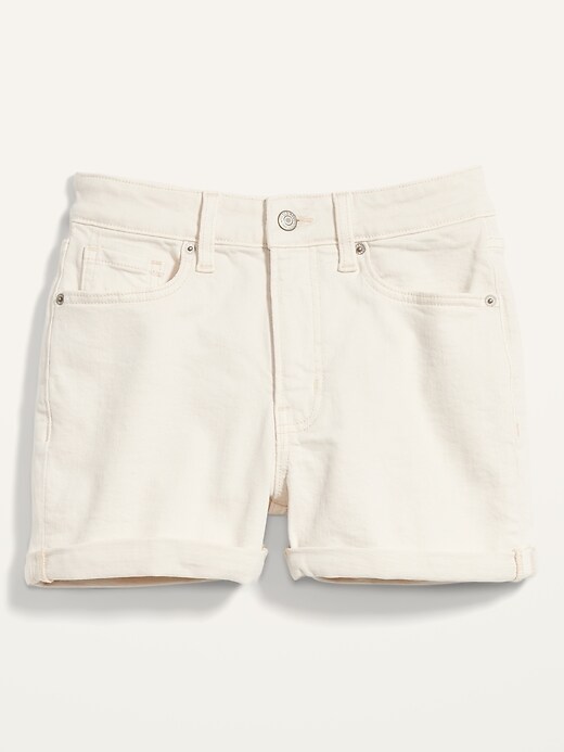 Image number 4 showing, High-Waisted O.G. Straight Ecru-Wash Jean Shorts for Women -- 3-inch inseam