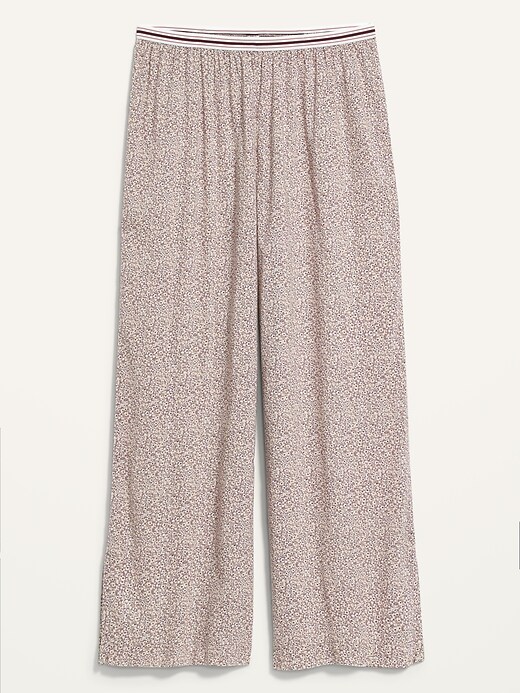 Image number 3 showing, Elastic-Waist Soft-Woven Wide-Leg Pajama Pants