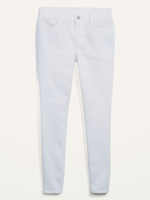 Image number 4 showing, Mid-Rise Super Skinny White Jeans