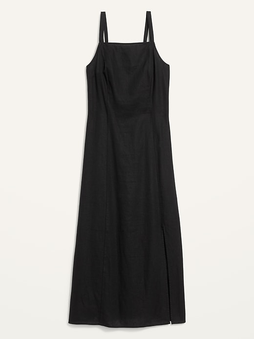 View large product image 2 of 3. Sleeveless Linen-Blend Maxi Dress