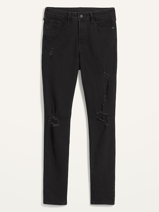 Image number 4 showing, High-Waisted Power Slim Straight Black Jeans for Women