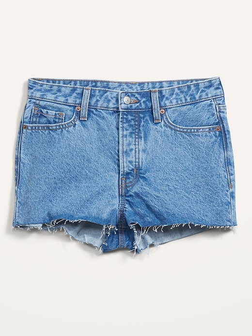 Image number 4 showing, High-Waisted O.G. Straight Button-Fly Cut-Off Jean Shorts for Women -- 1.5-inch inseam