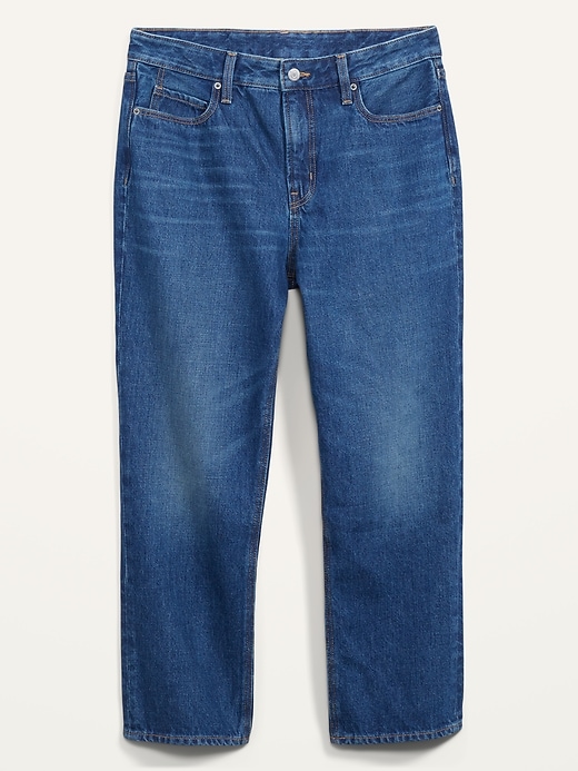 Image number 4 showing, High-Waisted Slouchy Straight Cropped Jeans for Women