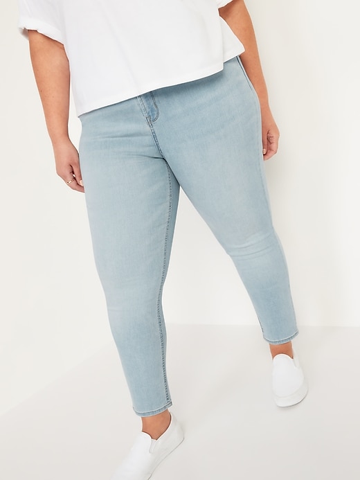Image number 7 showing, High-Waisted Light-Wash Super Skinny Ankle Jeans for Women