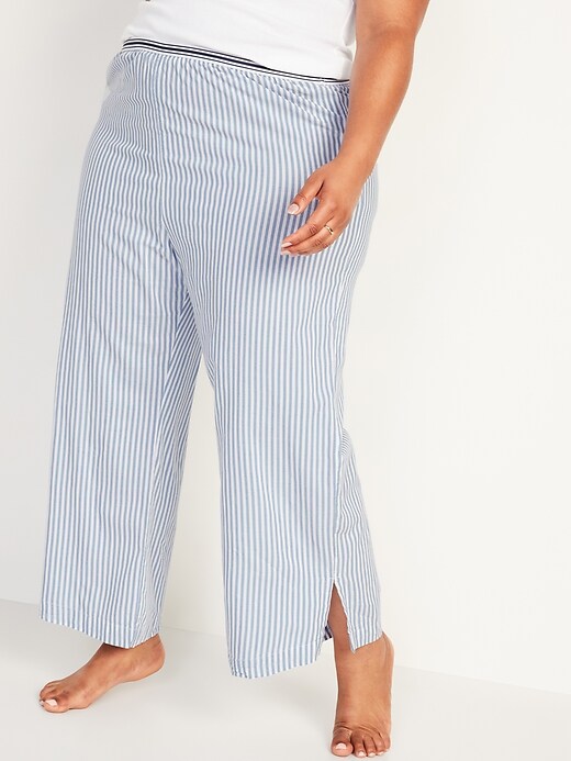 Image number 6 showing, Elastic-Waist Soft-Woven Wide-Leg Pajama Pants for Women