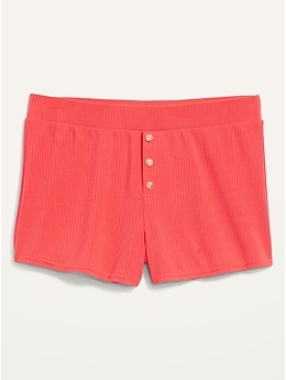 High-Waisted Sunday Sleep Rib-Knit Boxer Shorts for Women -- 2-inch inseam