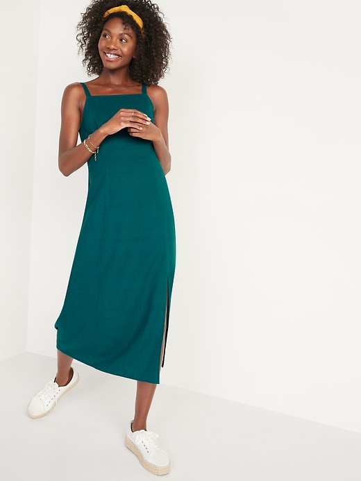 Image number 5 showing, Sleeveless Linen-Blend Maxi Dress