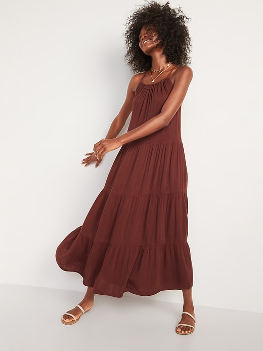 Image number 5 showing, Sleeveless Tiered Maxi Swing Dress