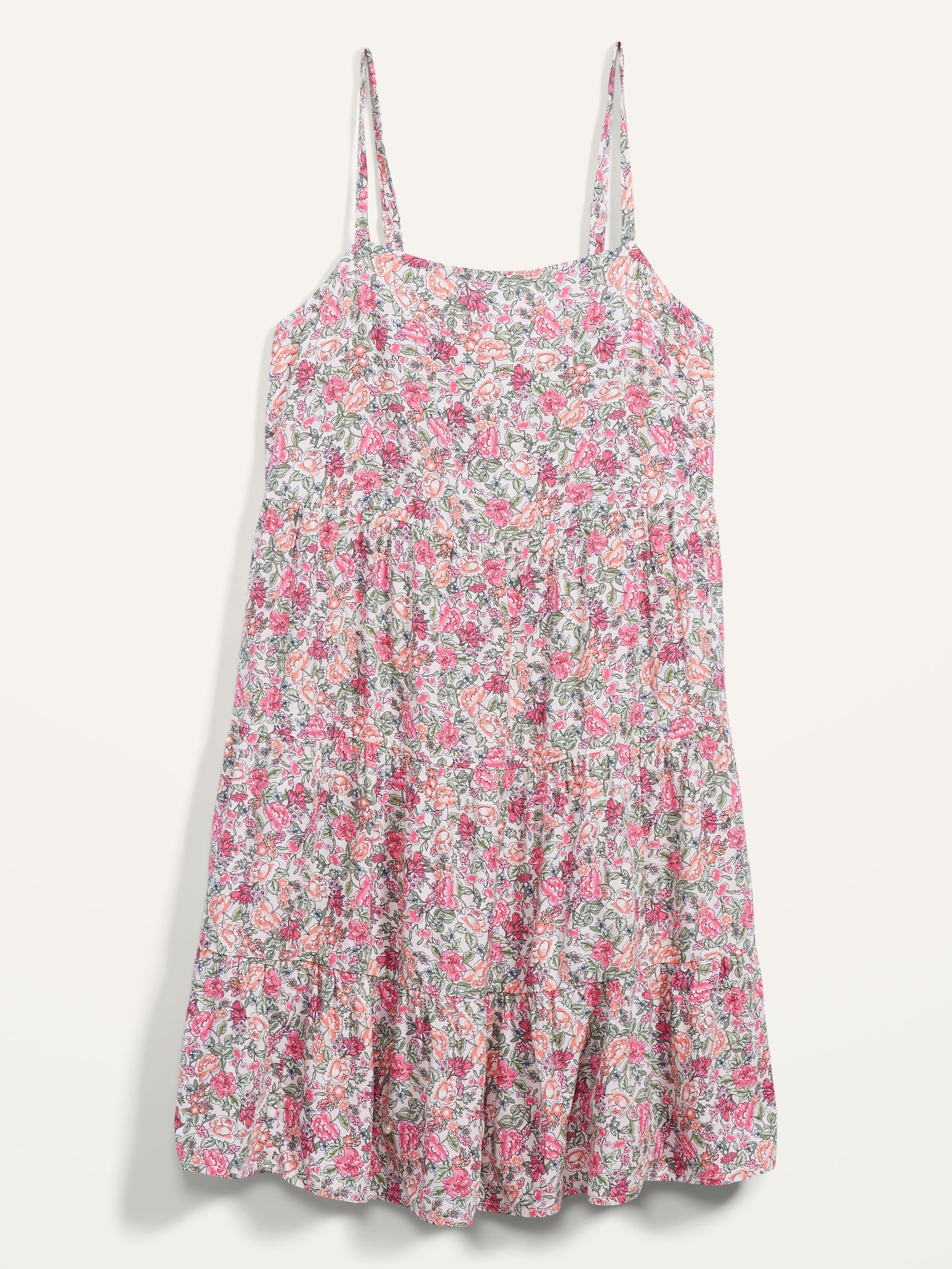 Sleeveless Tiered Floral-Print Swing Dress for Women