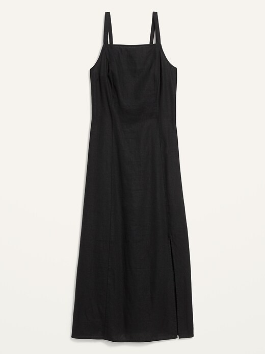 View large product image 1 of 3. Sleeveless Linen-Blend Maxi Dress