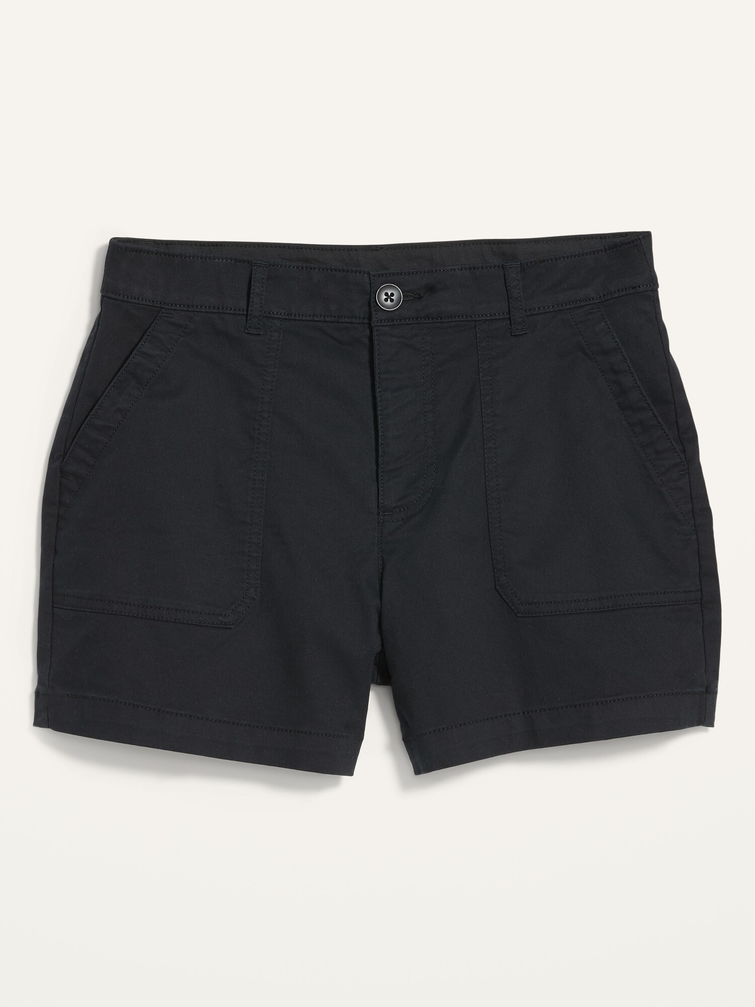 High-Waisted Twill Utility Shorts for Women -- 4-inch inseam