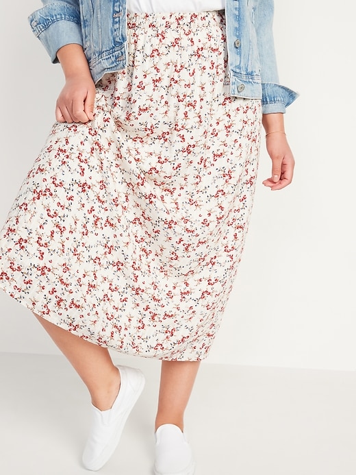Image number 1 showing, Floral-Print Midi Skirt for Women