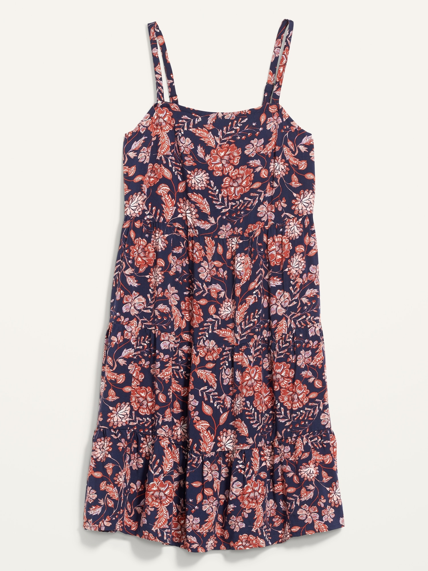 Sleeveless Tiered Floral-Print Swing Dress for Women