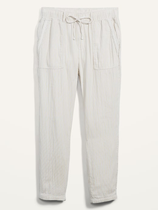 Image number 5 showing, High-Waisted Textured-Twill Utility Ankle Pants for Women