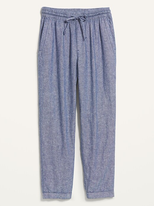 Image number 4 showing, High-Waisted Linen-Blend Straight Cropped Pants for Women