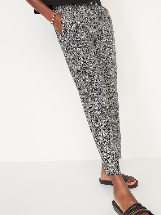 Image number 5 showing, High-Waisted Printed Linen-Blend Pants for Women