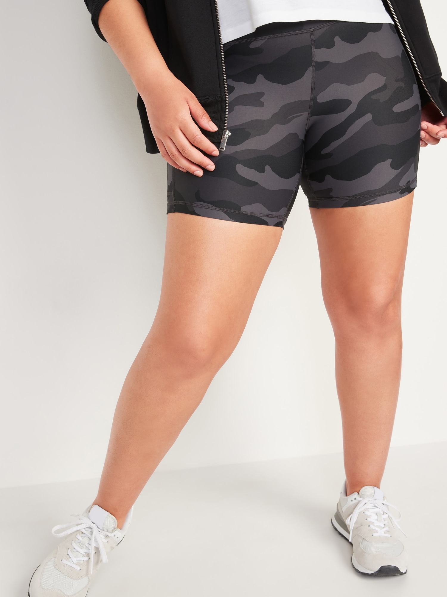 High-Waisted Powersoft Side-Pocket Biker Shorts for Women -- 6-inch inseam
