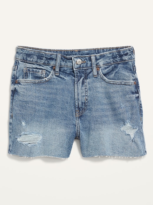 Image number 4 showing, High-Waisted O.G. Straight Ripped Cut-Off Jean Shorts for Women -- 3-inch inseam