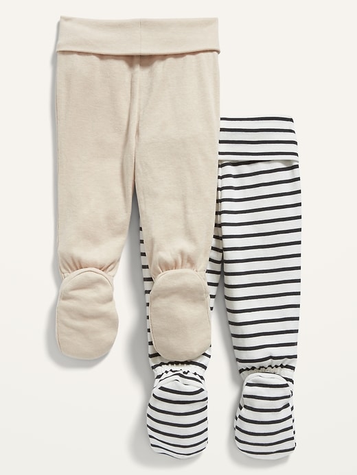 Unisex 2-Pack Fold-Over-Waist Footed Pants for Baby