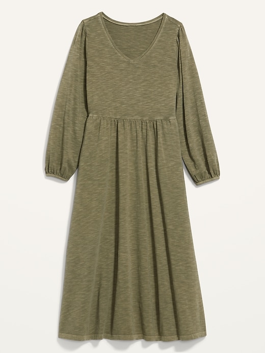 Image number 4 showing, Long-Sleeve Fit & Flare Slub-Knit Midi Dress