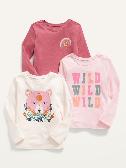 Old Navy Unisex 3-Pack Graphic Long-Sleeve T-Shirt for Toddler. 1