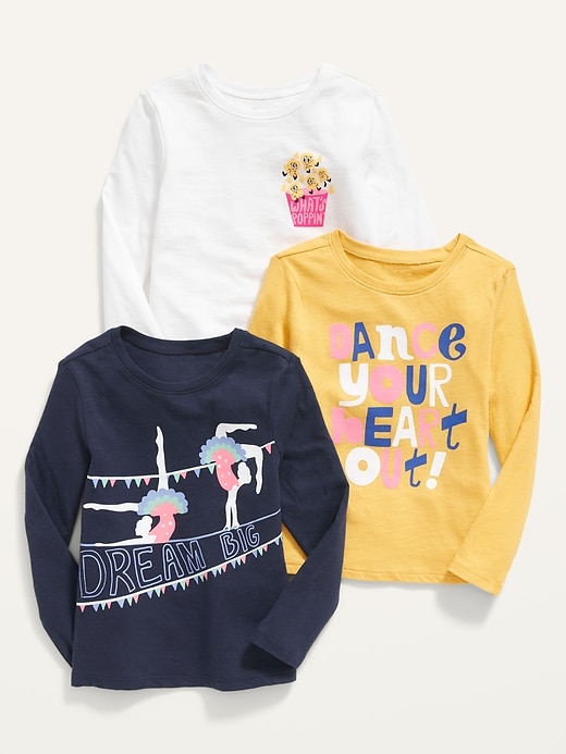 View large product image 1 of 1. Unisex 3-Pack Graphic Long-Sleeve T-Shirt for Toddler