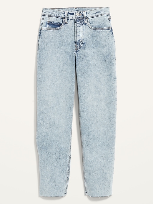 Image number 4 showing, Curvy Extra High-Waisted Button-Fly Sky-Hi Straight Cut-Off Jeans for Women