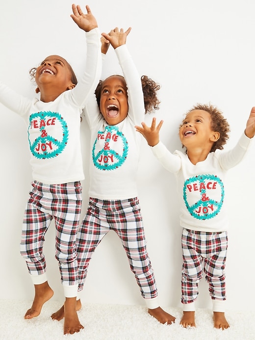 View large product image 1 of 2. Unisex Matching Print Snug-Fit Pajama Set for Toddler & Baby